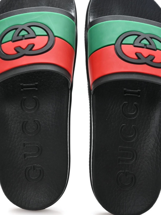 Gucci Black Interlocking G Slip-On Sandals main image 6